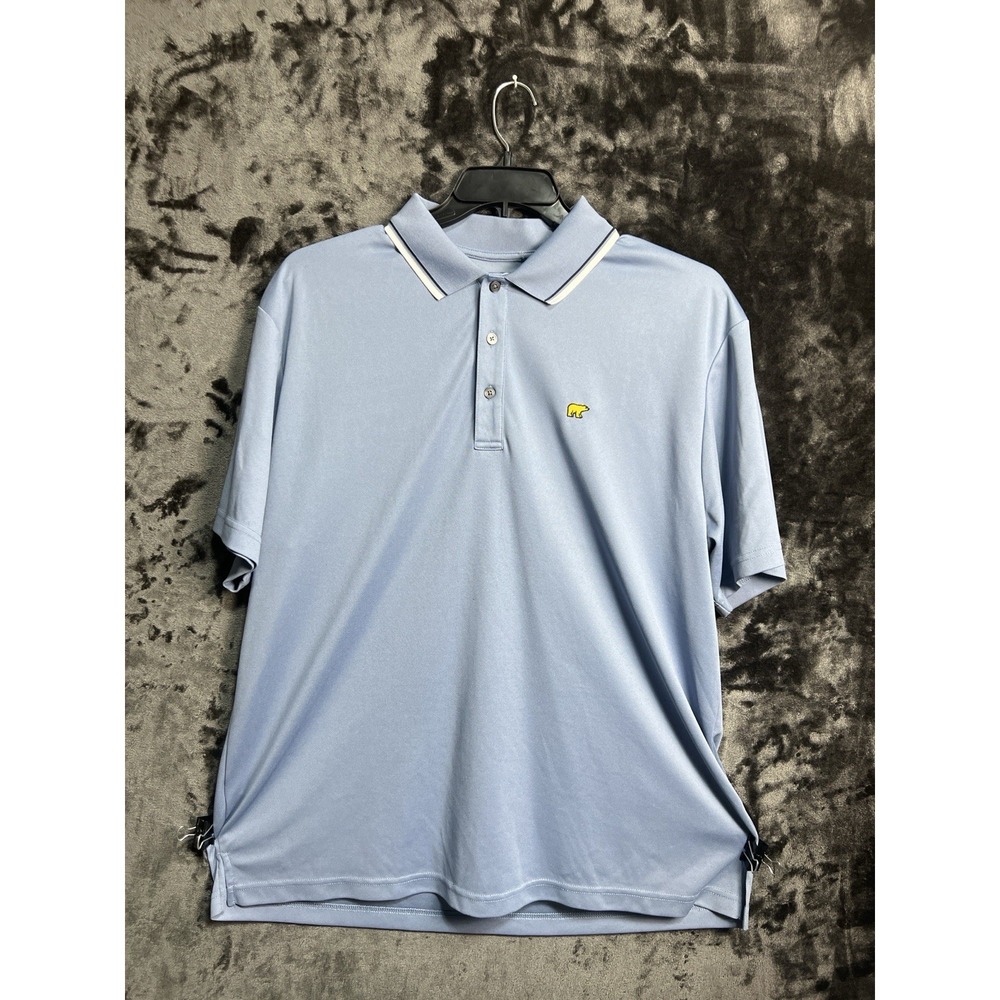 Jack Nicklaus STAYDRI Golf Polo Shirt Men's XL‎ Blue Bear Logo Performance Polo